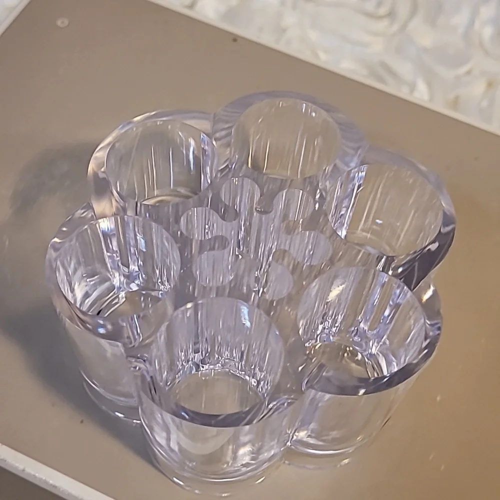 Cosmetic Organizer  Flower Shaped Clear Acrylic.